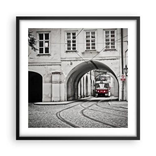 Poster in black frame - Through City Labirynth - 50x50 cm