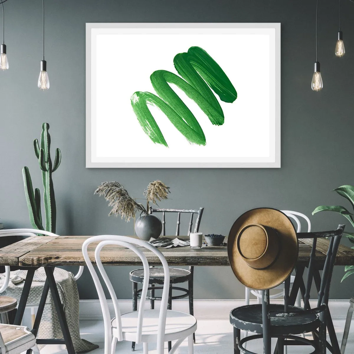 Poster in white frmae - Green Joke - 91x61 cm