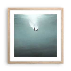 Poster in light oak frame - In the Arms of the Ocean - 40x40 cm
