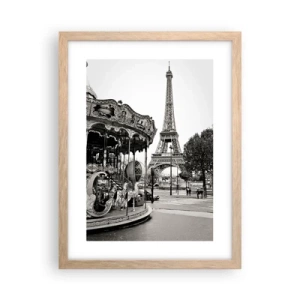 Poster in light oak frame - Such Fun Only in Paris - 30x40 cm