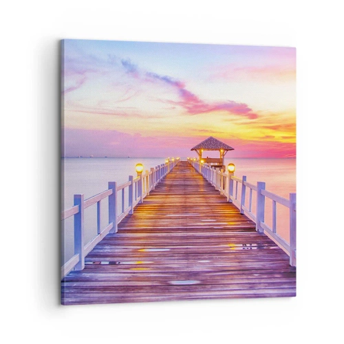 Canvas picture - Lilac and Gold Silence of an Evening - 60x60 cm