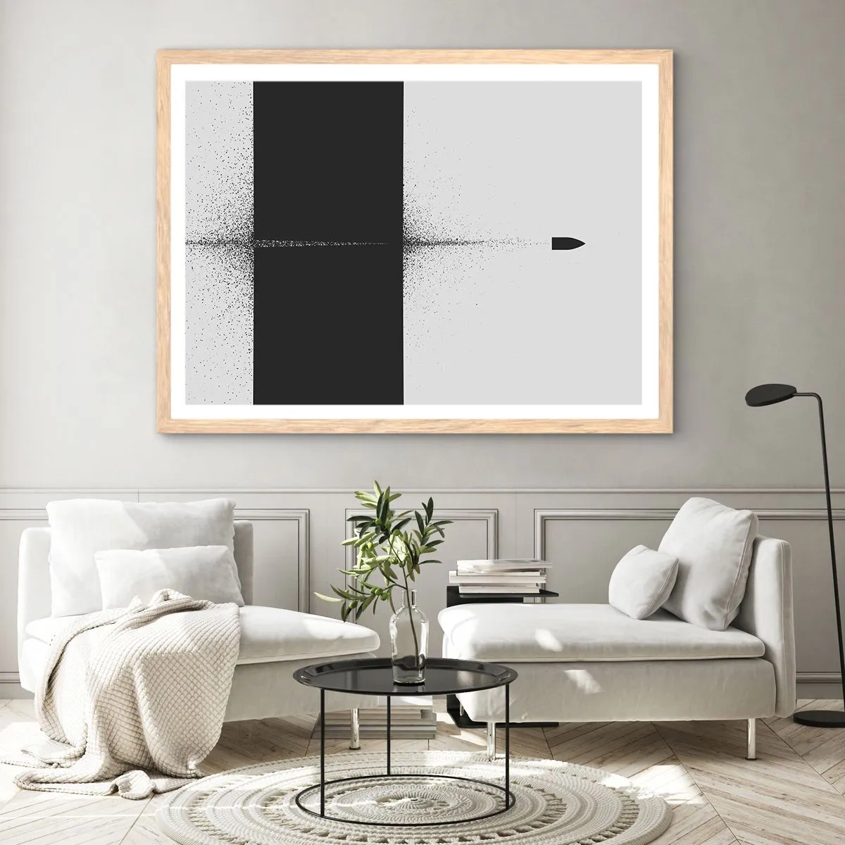 Poster in light oak frame - Straight to the Point - 91x61 cm