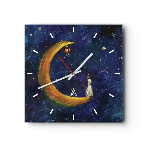 Wall clock - Clock on glass - Calling of the World - 40x40 cm