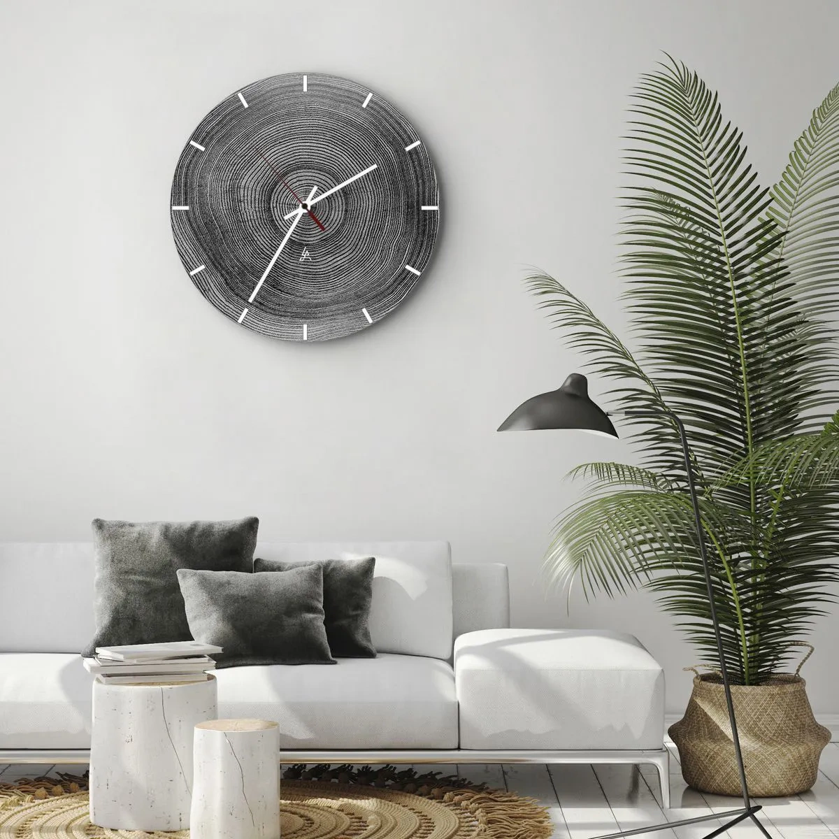 Wall clock - Clock on glass - Sign of the Time - 30x30 cm