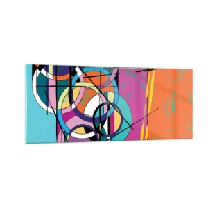 Glass picture - Wheels Go Round and Round - 100x40 cm