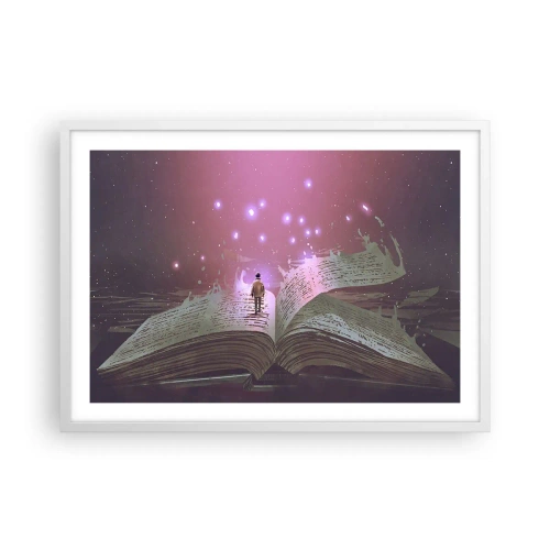 Poster in white frmae - Invitation to Another World -Read It! - 70x50 cm