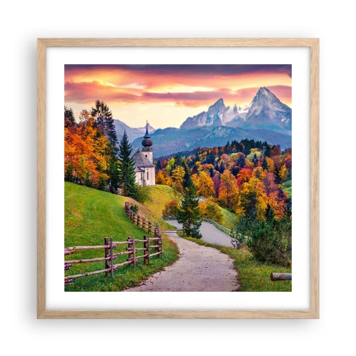 Poster in light oak frame - Landscape Like a Picture - 50x50 cm