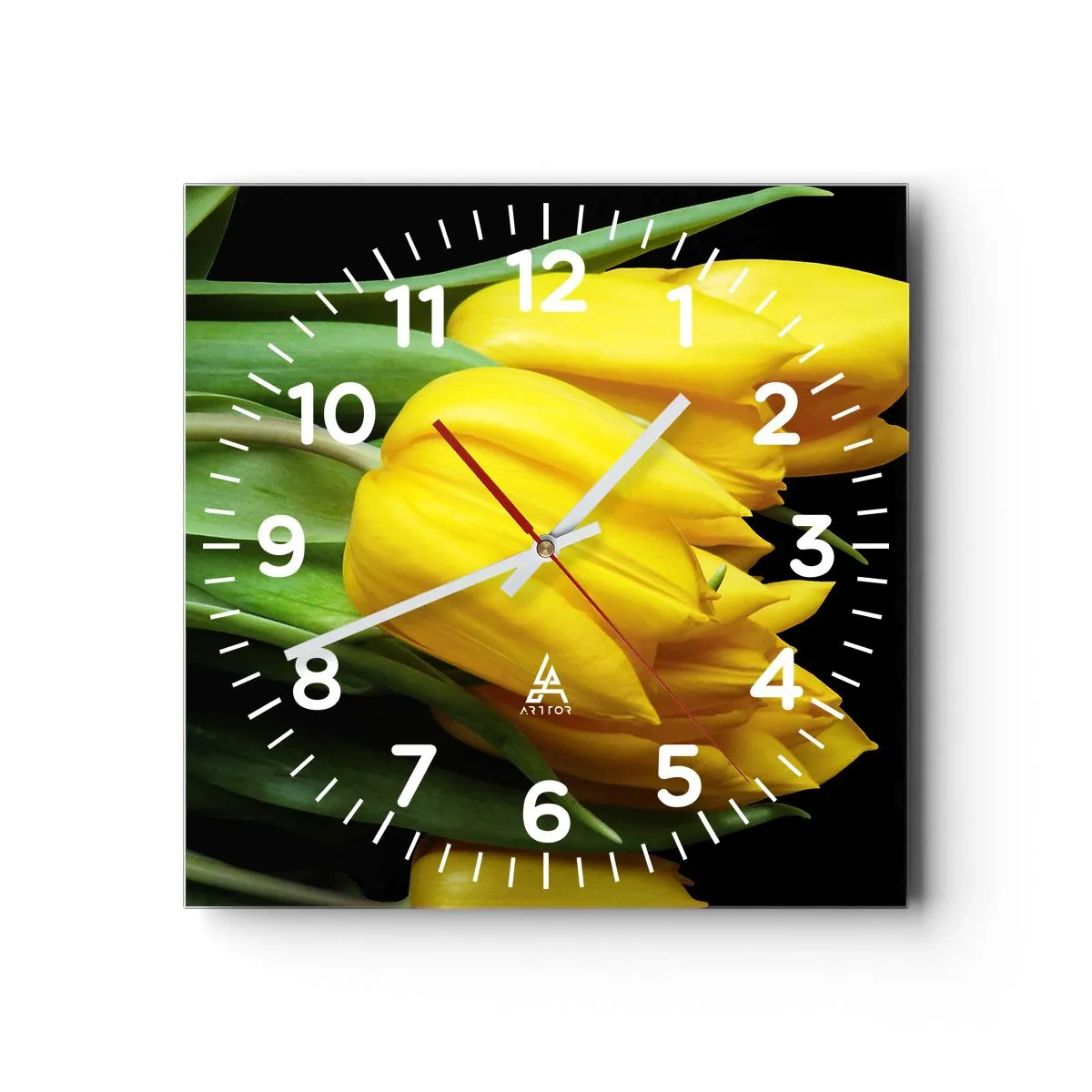 Wall clock - Clock on glass - Born from the Sun - 30x30 cm