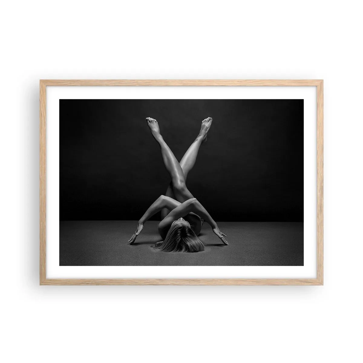 Poster in light oak frame - Geometry of Nakedness - 70x50 cm