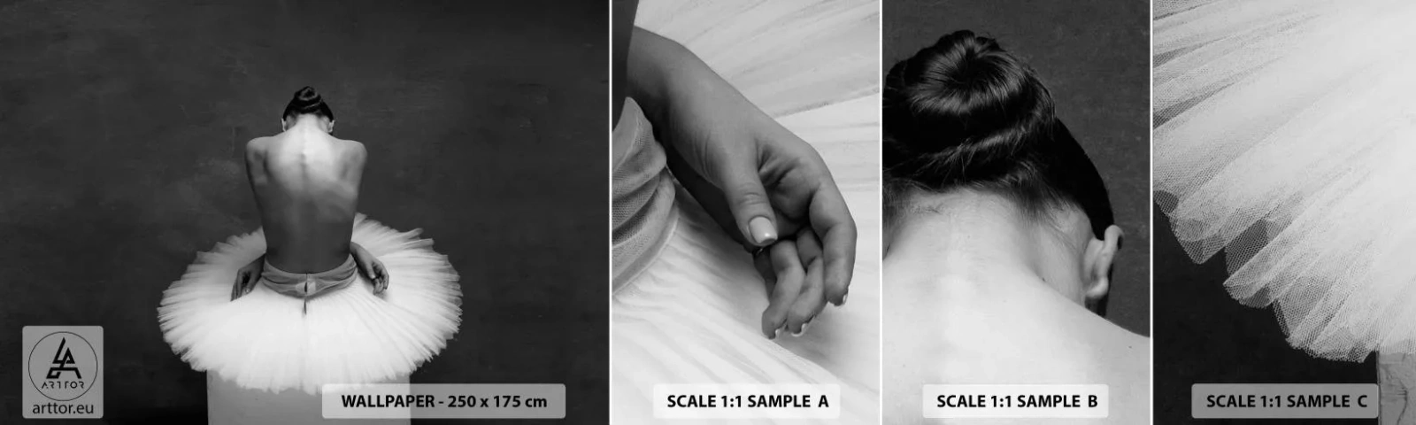 Photo Wallpaper Sample Self-Adhesive Deluxe Sticker - It Is Blossoming - Ballerina, Dance, Ballet - 100x30 cm