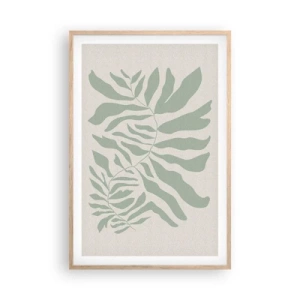 Poster in light oak frame - Emerald Branch - 61x91 cm