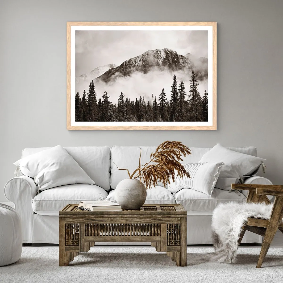 Poster in light oak frame - Granite Ruler - 50x40 cm