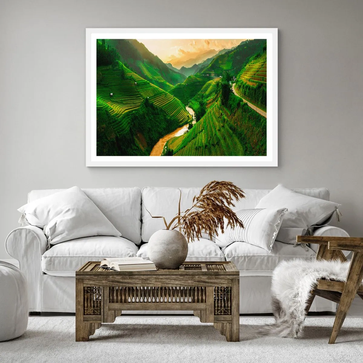 Poster in white frmae - Vietnamese Valley - 50x50 cm