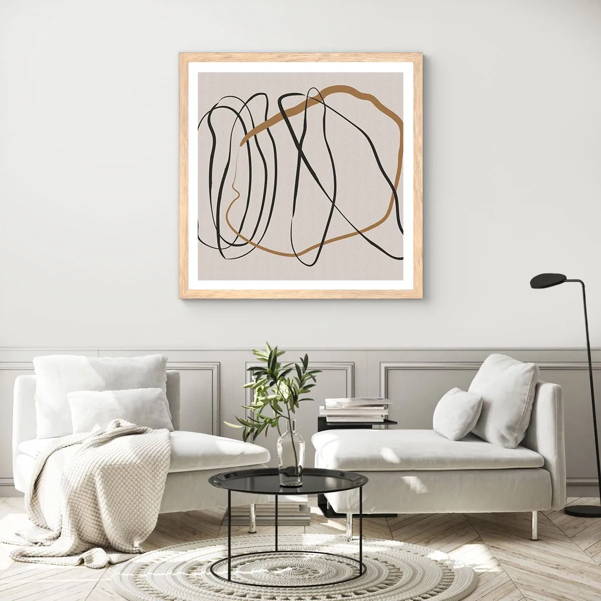 Poster in light oak frame - Composition - Dance of Possession - 30x30 cm