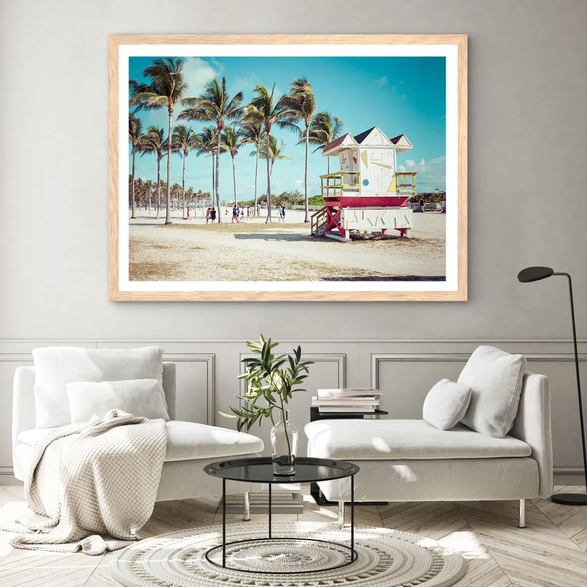 Poster in light oak frame - Beautiful Day before You - 50x40 cm