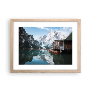 Poster in light oak frame - Crystal, Mountain Morning - 40x30 cm