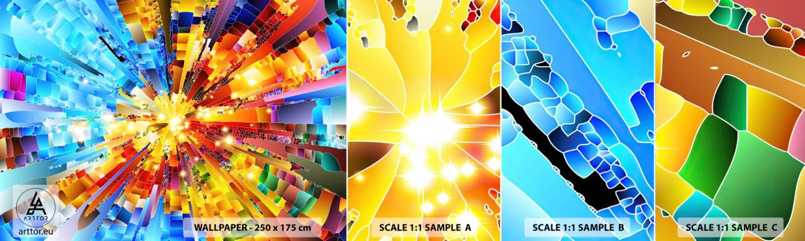 Photo Wallpaper Sample Standard Eco - In Medias Res - Abstraction, Piece, 3D - 100x30 cm