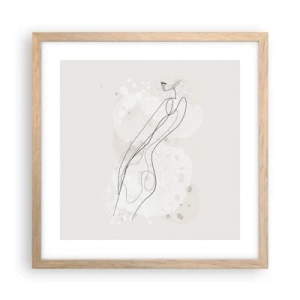 Poster in light oak frame - One Look Will Not Be Enough - 40x40 cm