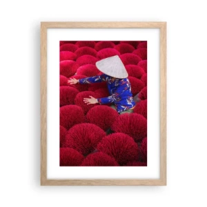 Poster in light oak frame - In the Rice Field  - 30x40 cm