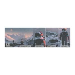 Photo Wallpaper Sample Standard Eco - Under an Unknown Star - Abstraction, Astronaut, Cosmonaut - 100x30 cm
