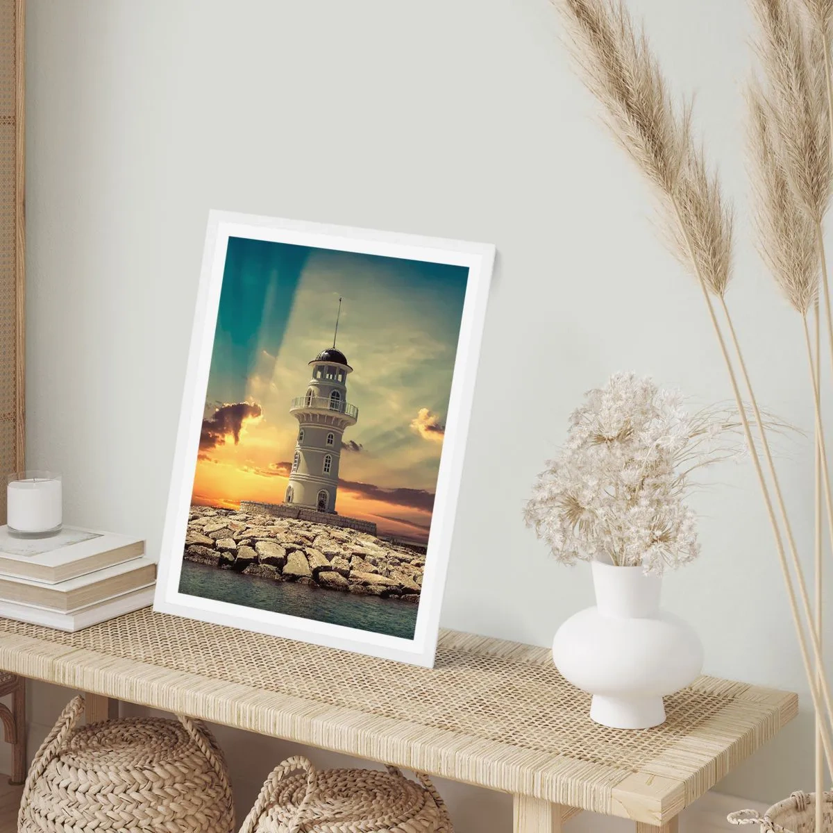 Poster in white frmae - Light, Hope, Beauty - 30x40 cm