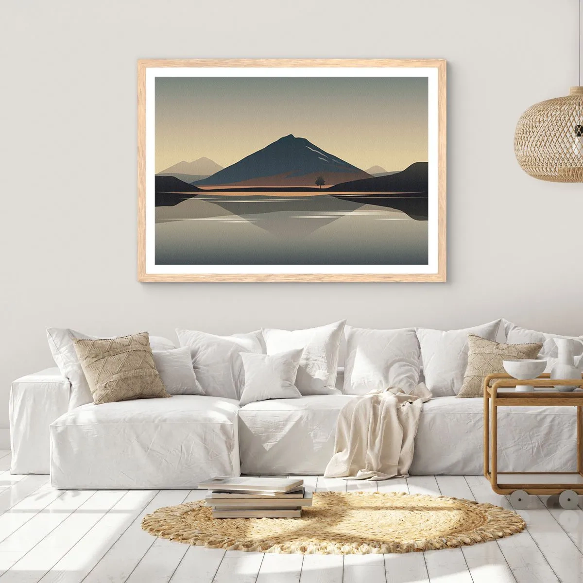 Poster in light oak frame - Mirror Image - 100x70 cm