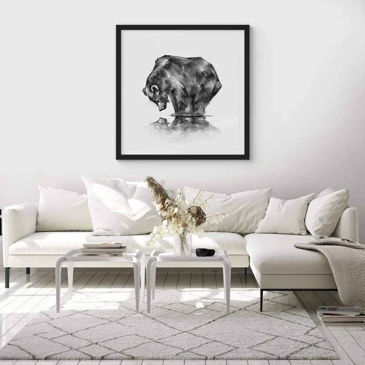 Poster in black frame - Nice to See Someone Close - 30x30 cm