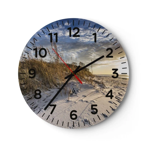 Wall clock - Clock on glass - Invitation to a Walk - 40x40 cm