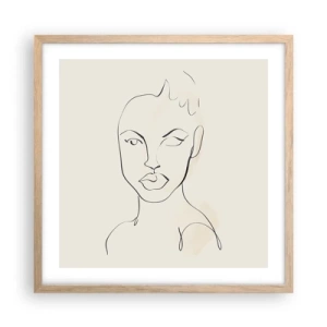 Poster in light oak frame - Outline of Sensuality - 50x50 cm