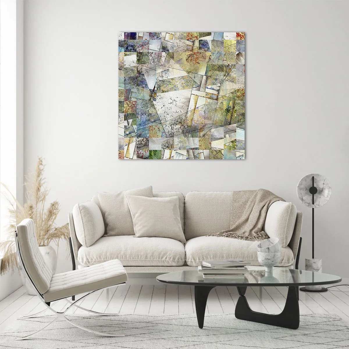 Glass picture - Geometric Reshuffling - 50x50 cm