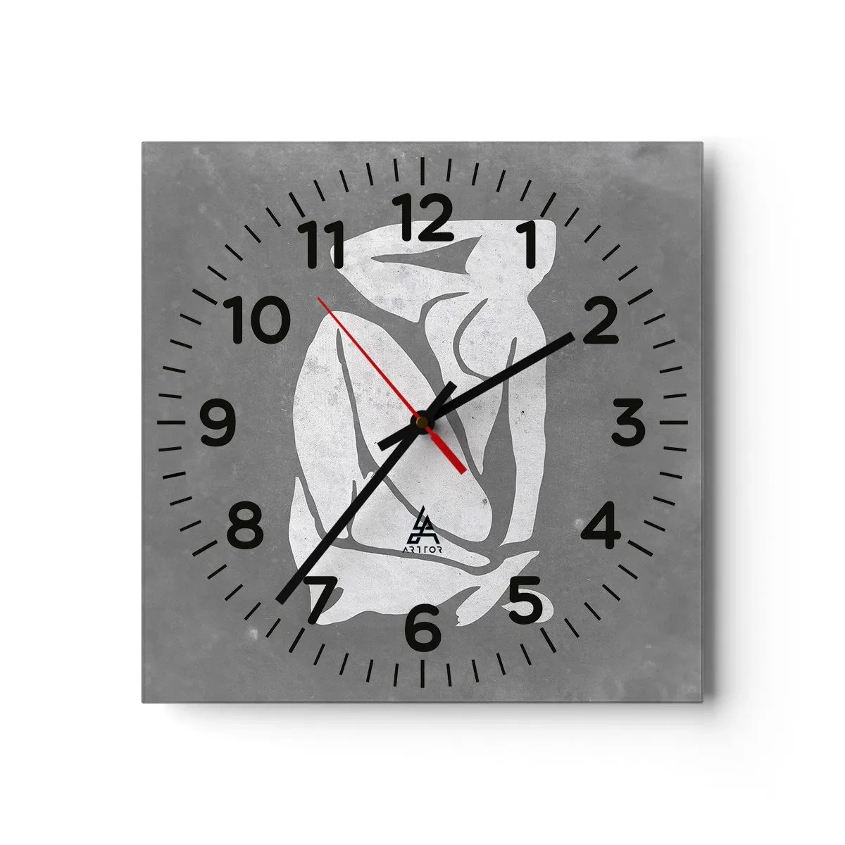 Wall clock - Clock on glass - Lost in Thoughts - 40x40 cm