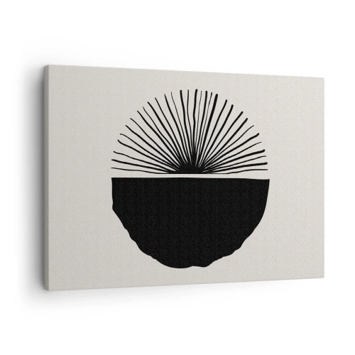 Canvas picture - Minimalist black motif on a light background - 70x50cm - Fan of Possibilities - Modern wall decoration for the living room and bedroom ARTTOR