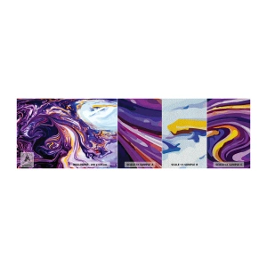 Photo Wallpaper Sample Premium Sand - Bending of Space in Purple - Abstraction, Piece, Modern Pattern - 100x30 cm