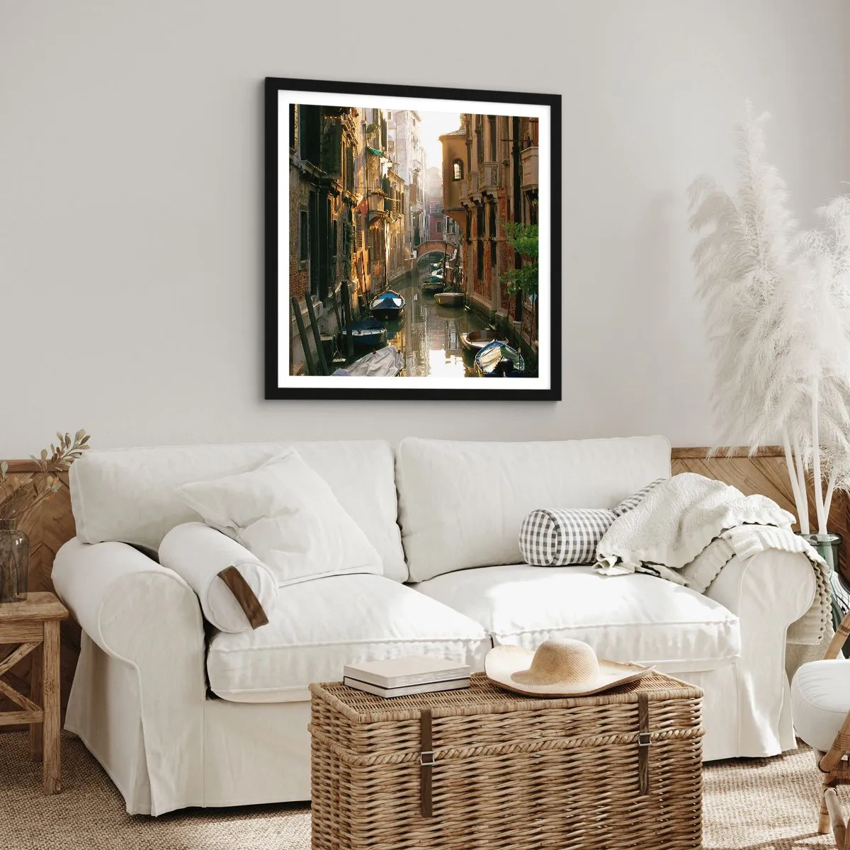 Poster in black frame - In a Venetian Alley - 50x50 cm