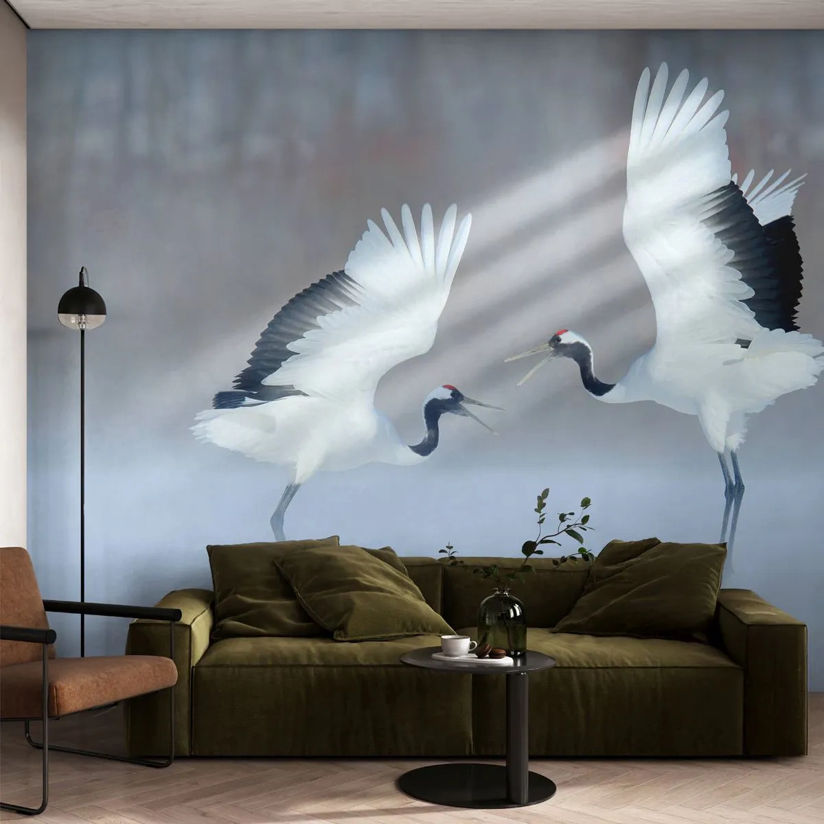 Self-Adhesive Photo Wallpaper Deluxe Sticker - Dance in the Fog - Winter, Bird, Nature - 350x256 cm