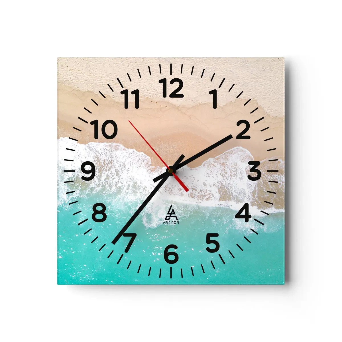 Wall clock - Clock on glass - Touch Full of Caress - 40x40 cm
