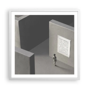 Poster in white frmae - But Where Am I? - 60x60 cm