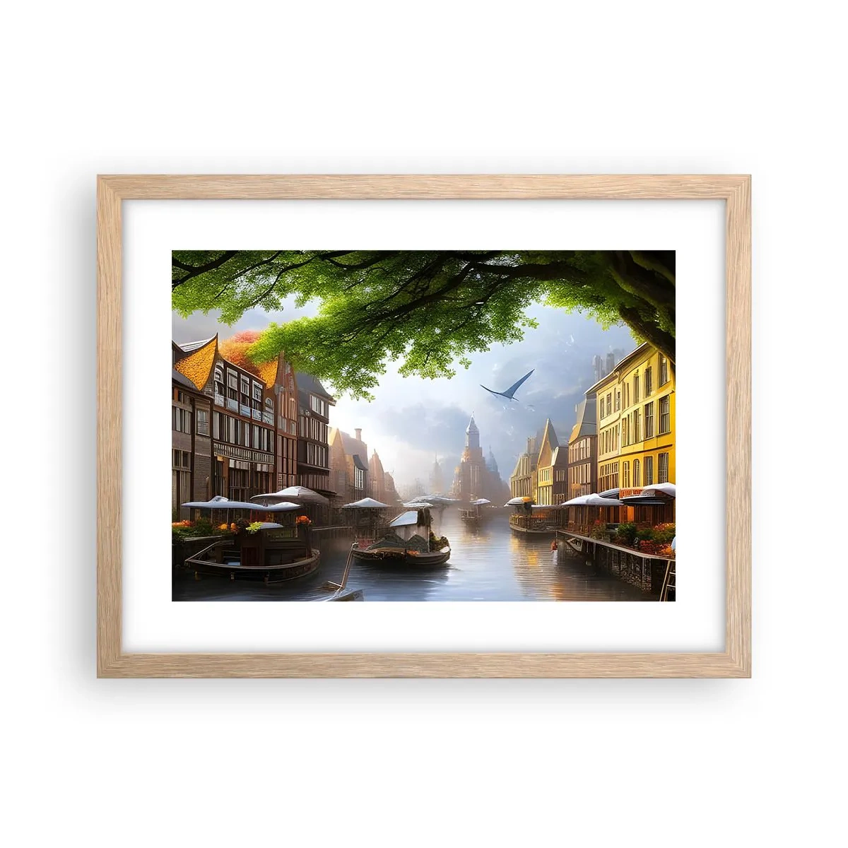 Poster in light oak frame - Dutch Urban Landscape - 40x30 cm