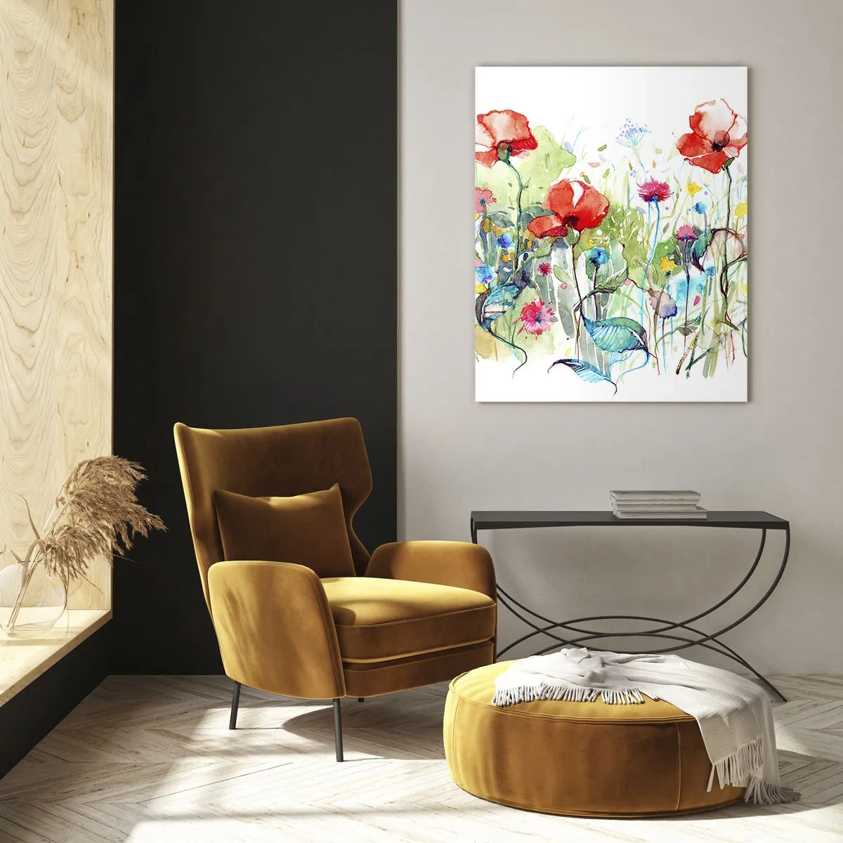 Glass picture - Meadow in May - 80x120 cm