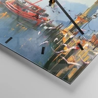 Clock face with lines