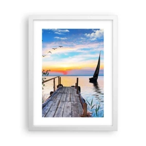 Poster in white frmae - Good Evening - 30x40 cm