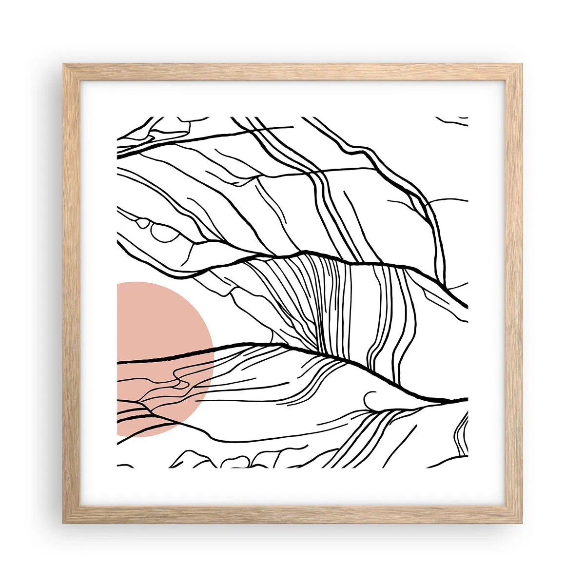 Poster in light oak frame - In a Web of Twigs - 40x40 cm