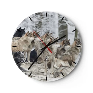 Wall clock - Clock on glass - Family and Friends - 40x40 cm