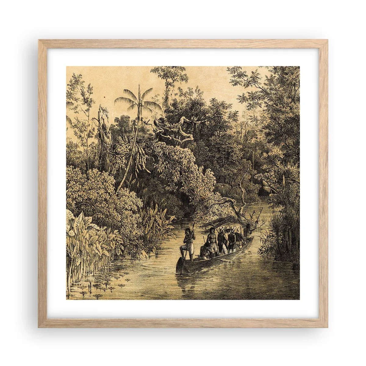 Poster in light oak frame - Journey to the Spring - 50x50 cm