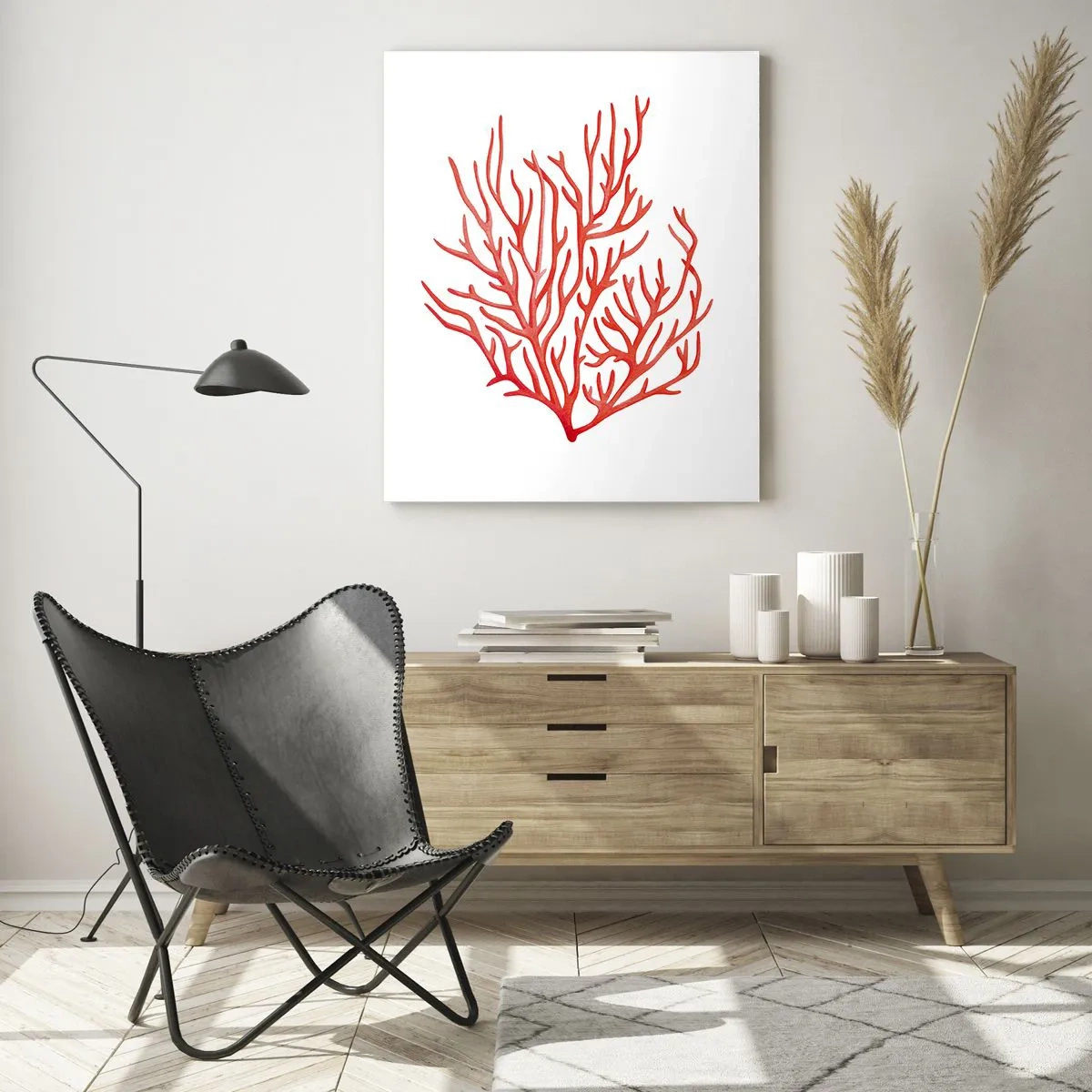 Glass picture - Coral Filigree - 50x70 cm