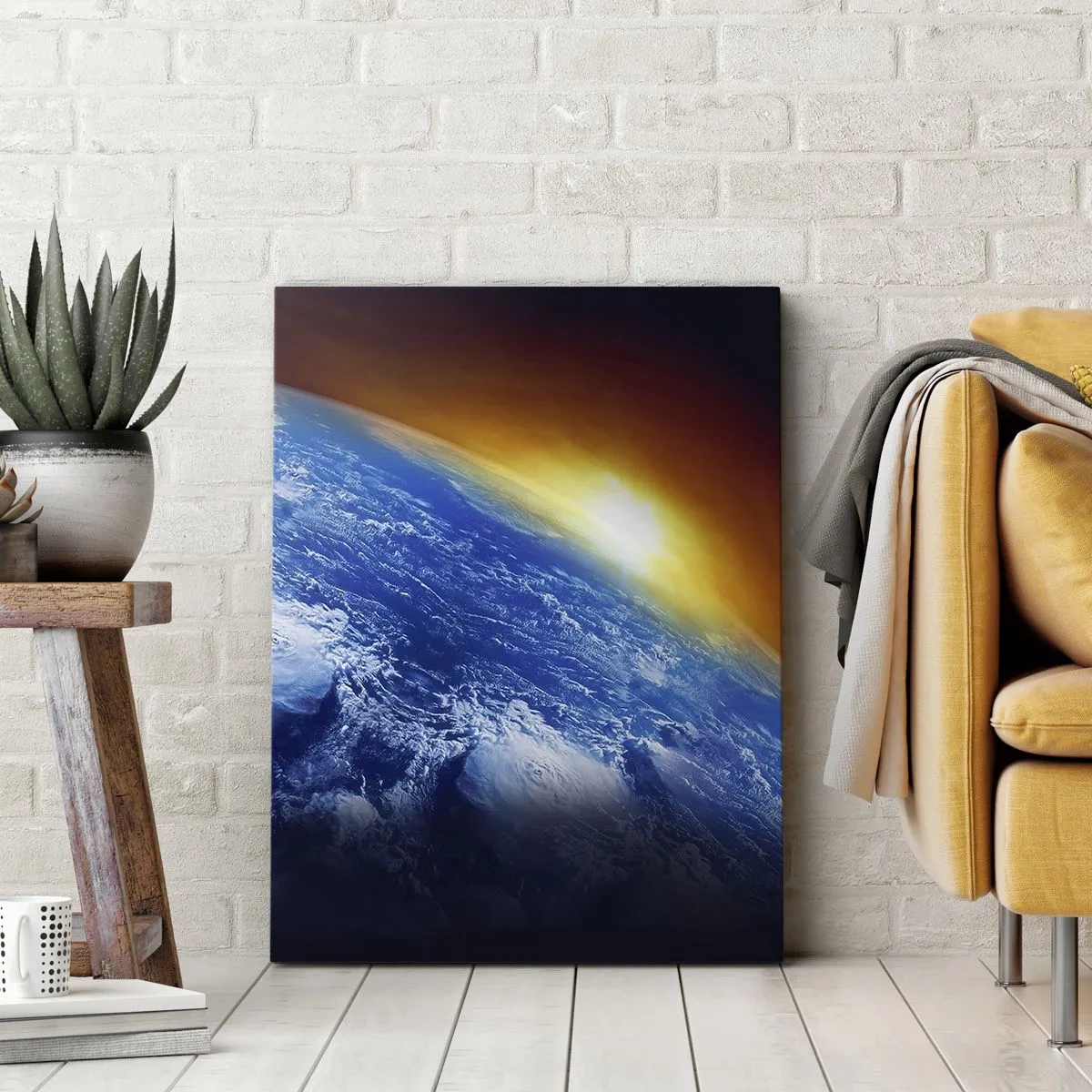 Canvas picture - Sunrise by the Blue Planet - 45x80 cm