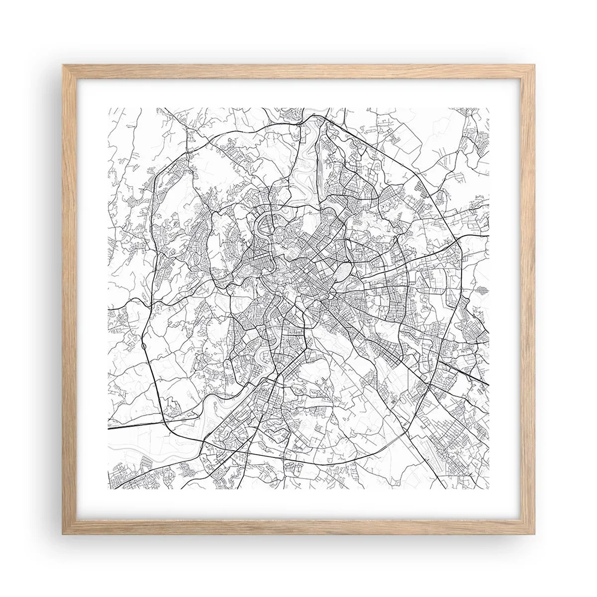 Poster in light oak frame - Roman Circle - 50x50 cm