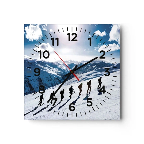 Wall clock - Clock on glass - Team of Conquerors - 30x30 cm