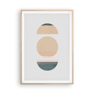 Poster in light oak frame - Wheel after a Wheel - 70x100 cm