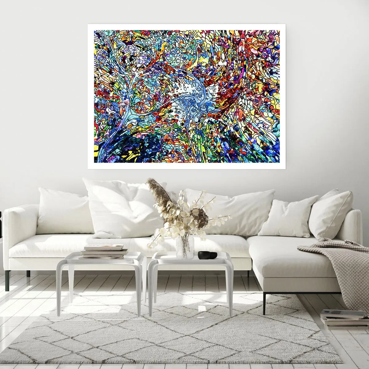 Poster - Stained Glass with Drops - 100x70 cm